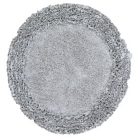 Shaggy Border Collection (Color: Silver, size: 30" Round)