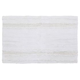 Ruffle Border Collection (Color: White, size: 21" x 34" Rectangle)