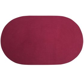 Alpine Solid Collection (Color: Burgundy Solid, size: 20" x 30" Oval)