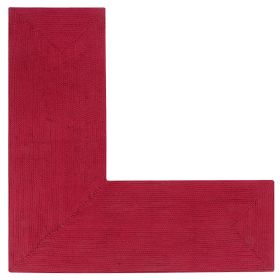 Alpine Solid Collection (Color: Burgundy Solid, size: 24" x 48" x 48" L-Shape)