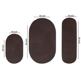 Alpine Solid Collection (Color: Chocolate Solid, size: 3 Piece Set (36" x 54" | 18" x 54" | 18" x 28"))