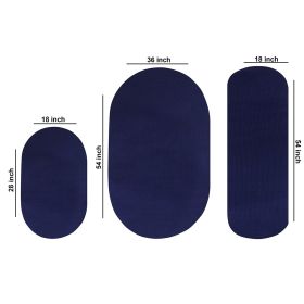 Alpine Solid Collection (Color: Navy Solid, size: 3 Piece Set (36" x 54" | 18" x 54" | 18" x 28"))