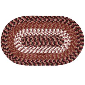 Alpine Stripe Collection (Color: Burgundy Stripe, size: 88" x 112" Oval)