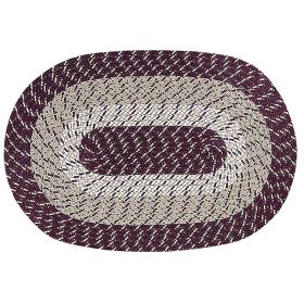 Country Stripe Collection (Color: Burgundy Stripe, size: 20" x 30" Oval)