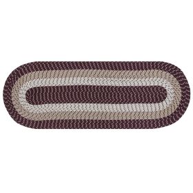 Country Stripe Collection (Color: Burgundy Stripe, size: 24" x 108" Runner)