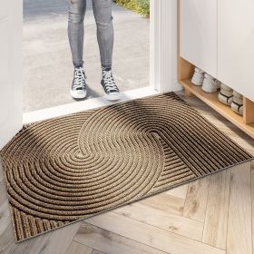 Nordic PVC Wire Ring Entrance Door Mat (Option: Geometric Space Khaki-45x75CM)