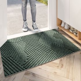 Nordic PVC Wire Ring Entrance Door Mat (Option: Geometric Space Green-60x90cm)