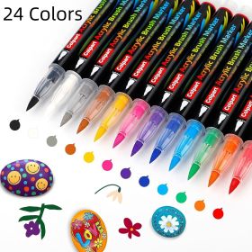 Soft Head Acrylic Marker Pen Opaque Color (Option: 24 Colors)