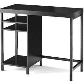 Sumpter Park Cube Storage Desk;  Black | Canyon Walnut (Color: Black)