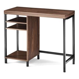 Sumpter Park Cube Storage Desk;  Black | Canyon Walnut (Color: Canyon Walnut)