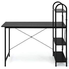 48-Inch Reversible Computer Desk with Storage Shelf (Color: Black)