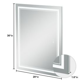 Lighted Wall Mounted Bathroom / Vanity Mirror (Material: Glass, size: 35"*28")