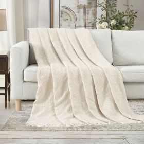 VERAMUSE 100% Cotton Blanket for Bed Weave Waffle Breathable Thin Blankets for Summer (Color: White, size: 108" x 90")