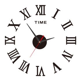 Acrylic Luminous Wall Clock Punch-free Wall Sticker (Option: Black-50cm)